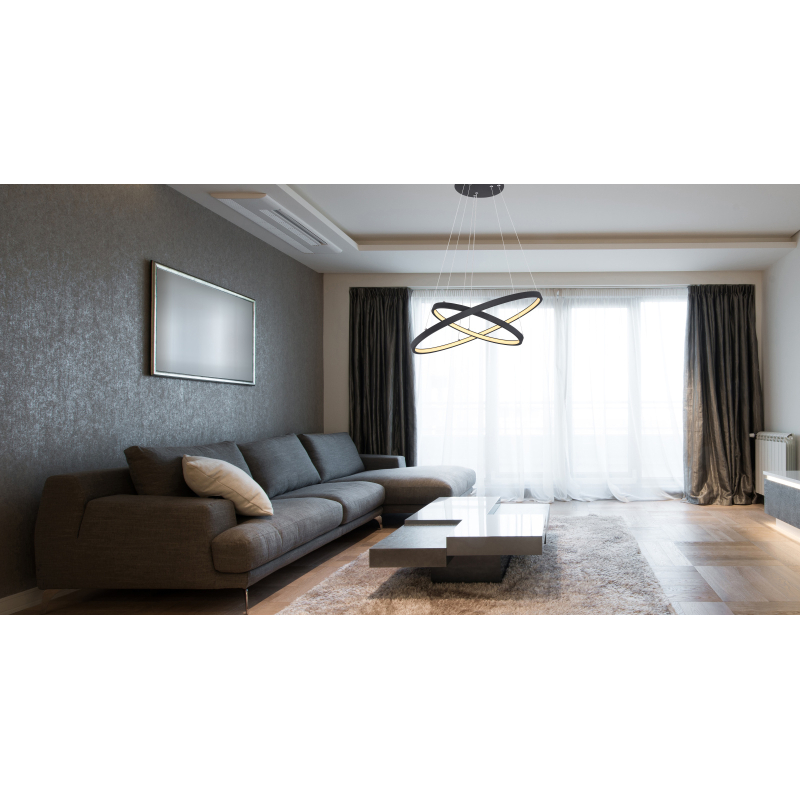 Globo 67192-42B RALPH - Závěsné svítidlo černý mat,stmívatelné vypínačem 42W, 3000K, Ø 51cm