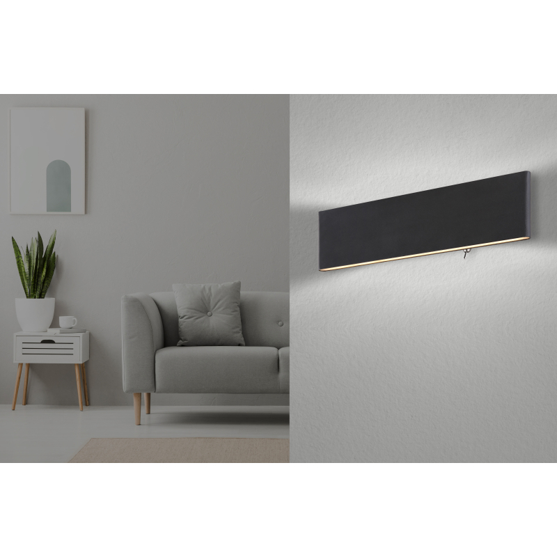 Globo 41751-12B SIEGFRIED - Černé nástěnné svítidlo s vypínačem, 12W, 3000K