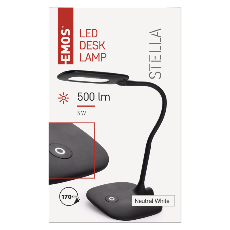 Emos Z7602B STELLA - LED stolní dotykem stmívatelná lampička v černé barvě 5W