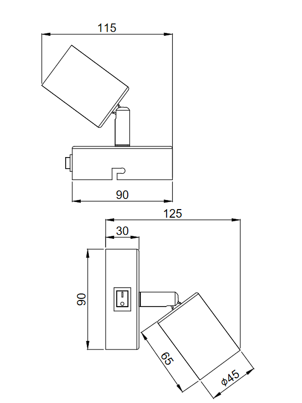 Trio Leuchten R80181707 VANNES - Nástěnná bodovka v matném niklu s vypínačem 1 x E27