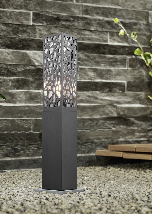 Trio Leuchten 507360142 COOPER - Stojací šedá venkovní lampa IP44, 1 x E27, 60cm