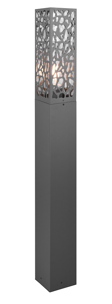 Trio Leuchten 407360142 COOPER - Stojací šedá venkovní lampa  IP44, 1 x E27, 100cm