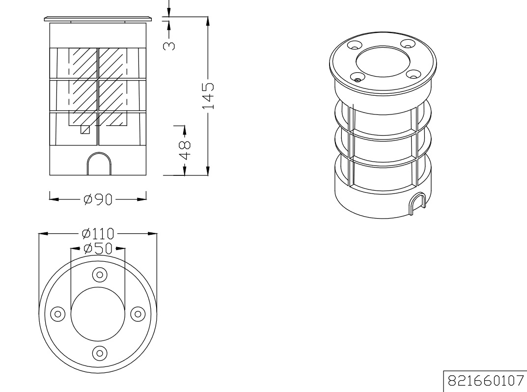 Trio Leuchten 821660107 BELAJA - Venkovní zemní pojezdové zápustné LED svítidlo, 3W, 3000K, IP65