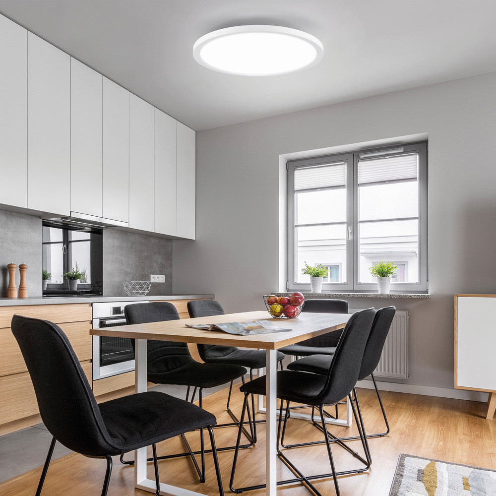 Leuchten Direkt 15571-16 FLAT - LED stropní svítidlo s dálkovým ovladačem, LED 23,5W, 2700-5000K, Ø 40cm