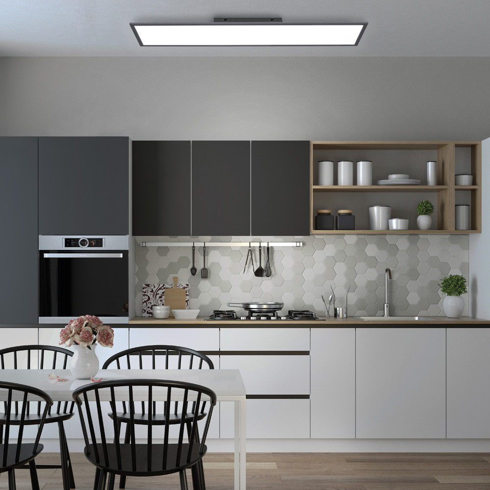 Leuchten Direkt 14757-18 FLAT - LED stropní svítidlo s dálkovým ovladačem, LED 36W, 2700-5000K, 122 x 30,5cm