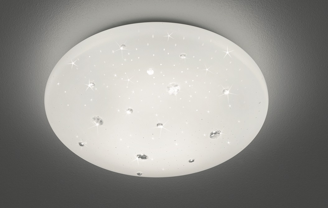 Trio Leuchten R62732800 ACHAT - Stropní svítidlo s akrylovými krystalky vhodné do koupelny, LED 12W, 4000K, Ø 27cm