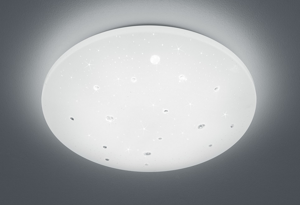 Trio Leuchten R62735000 ACHAT - Stmívatelné stropní svítidlo s akrylovými krystalky vhodné do koupelny, LED 21W, 4000K, Ø 50cm