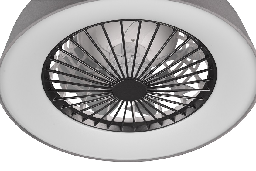 Trio Leuchten R62662111 FARSUND - Stropní LED ventilátor s textilním stínidlem a dálkovým ovladačem, LED 30W, 3000-6500K, Ø 47cm