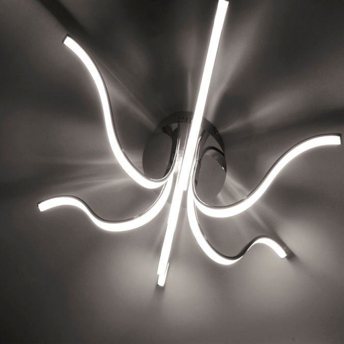 Leuchten Direkt 15342-17 VALERIE - LED stropní svítidlo v lesklém chromu, LED 27W, 3000K, Ø 67cm