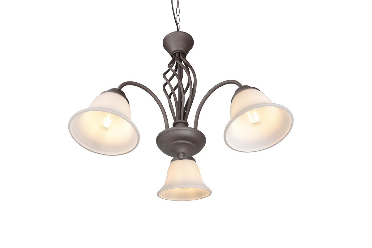 Trio Leuchten 101000324 RUSTICA - Závěsný rustikální lustr v hnědé barvě 3 x E14, Ø 55cm