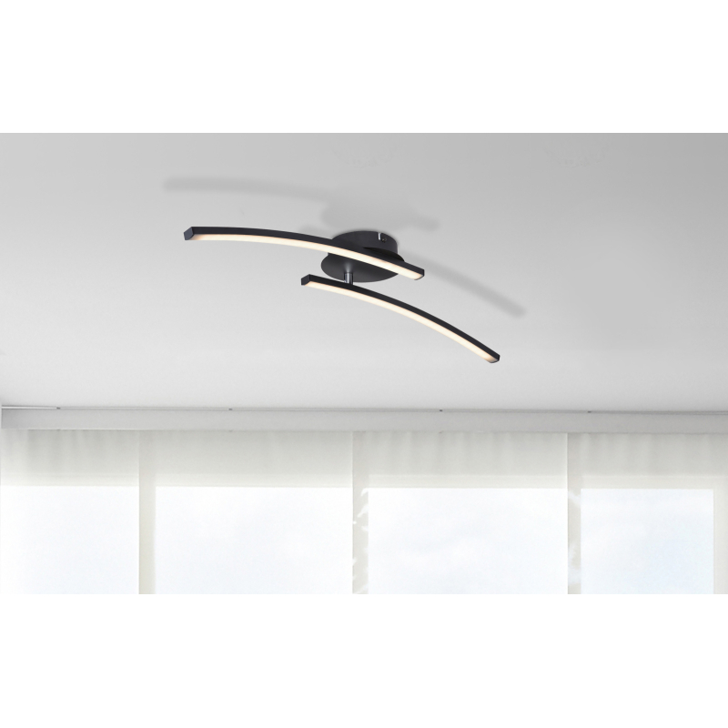 Globo 67129-12 TANSY 1 - Stropní LED svítidlo v černé barvě LED 12W, 3000-4000-6000K, 59 x 12cm