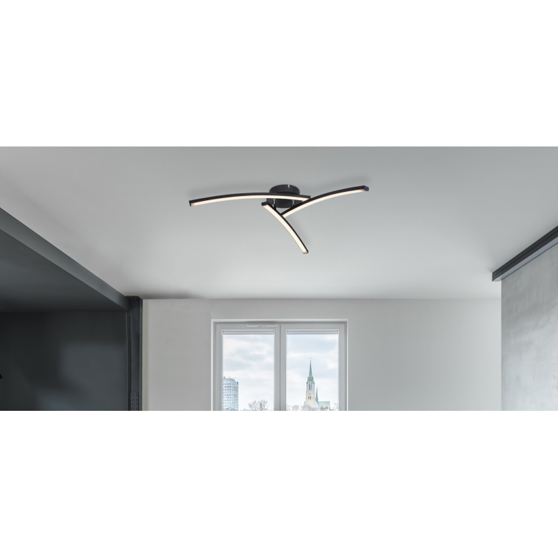 Globo 67129-18 TANSY 1 - Stropní LED svítidlo v černé barvě LED 18W, 3000-4000-6000K, Ø 60cm