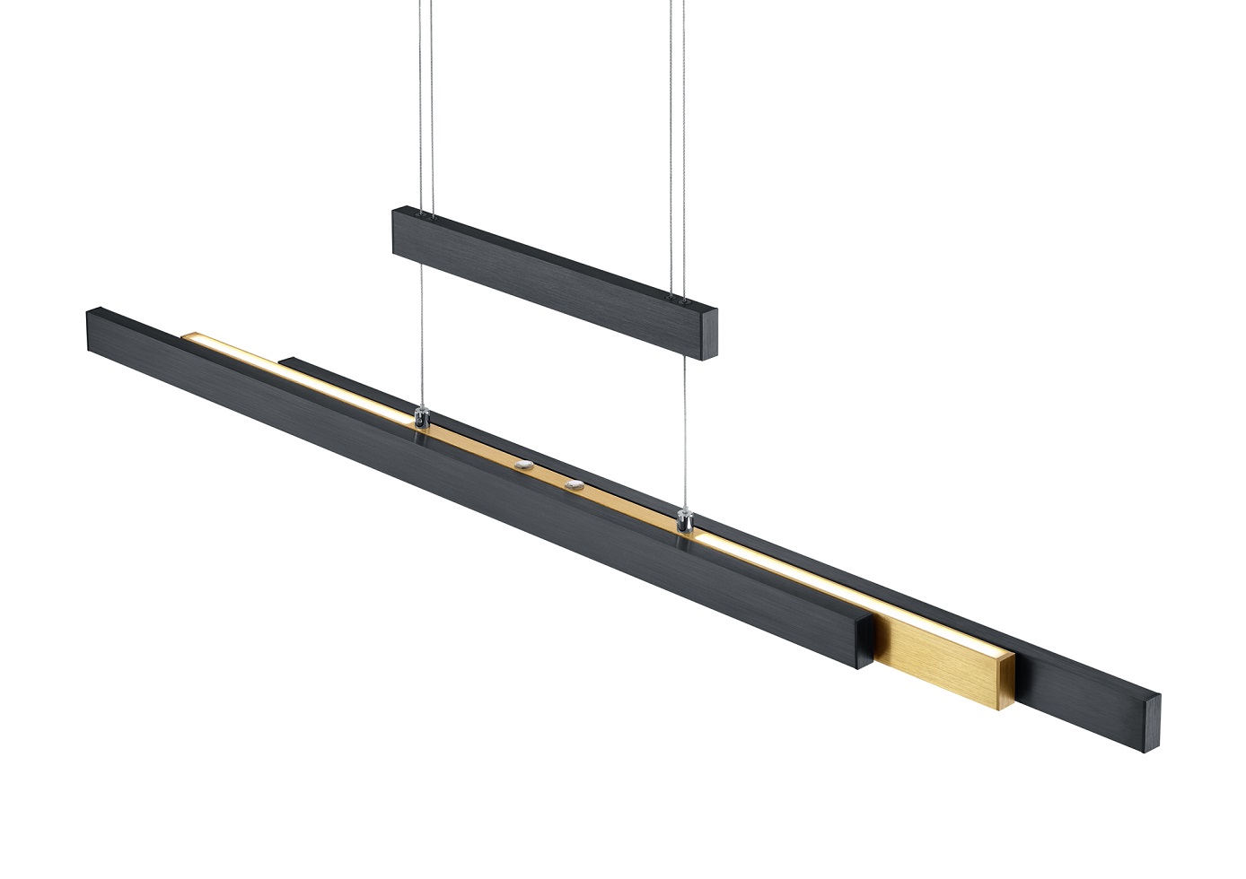 Trio Leuchten 375310502 TRAJAN - LED stahovací svítidlo nad stůl, dotykem stmívatelné, LED 42W + 12W, 2700K - 5000K, šířka max 150cm
