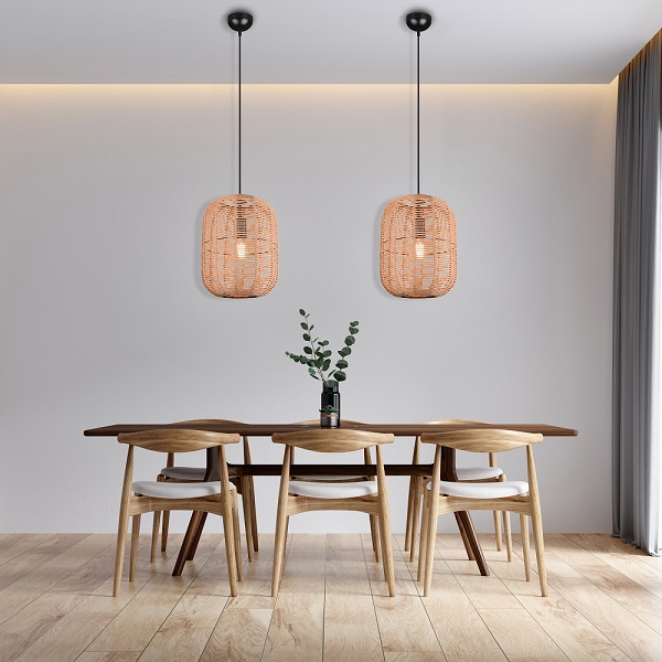 Trio Leuchten 303090132 RUNA - Závěsné svítidlo se stínidlem ze sisalového lana 1 x E27, Ø 35cm