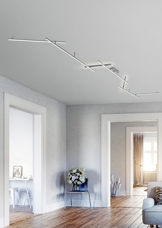 Trio Leuchten 674610707 INDIRA - LED stropní svítidlo stmívatelné vypínačem, LED 20W + 8W, 3000K, 345cm