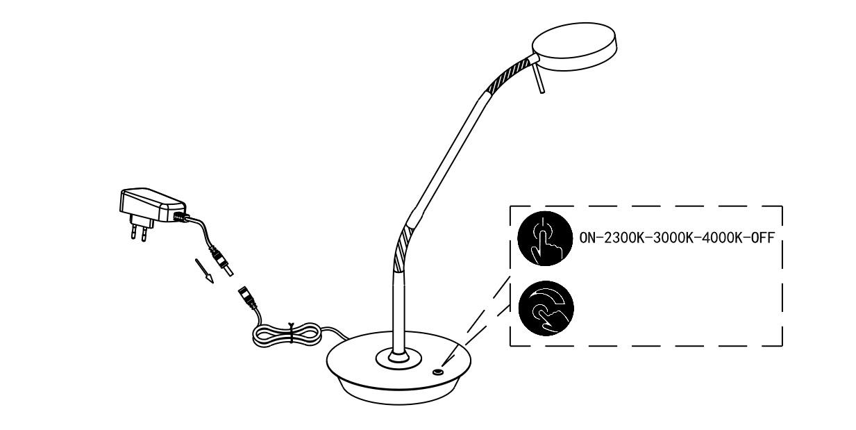 Trio Leuchten 523310132 MONZA - Dotykem stmívatelná pracovní lampa 2300+3000+4000K, LED 12W, 57cm