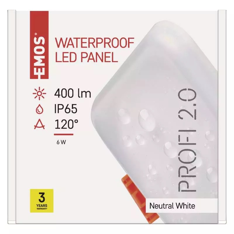 EMOS ZV2112 VIXXO - LED panel 75×75, čtvercový vestavný bílý, 6W, 4000K, IP65