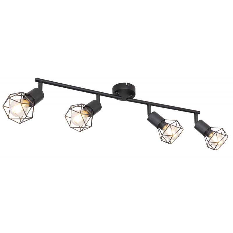 Globo 54802S-4 XARA - Stropní retro bodové svítidlo v černé barvě 4 x E14, 60cm