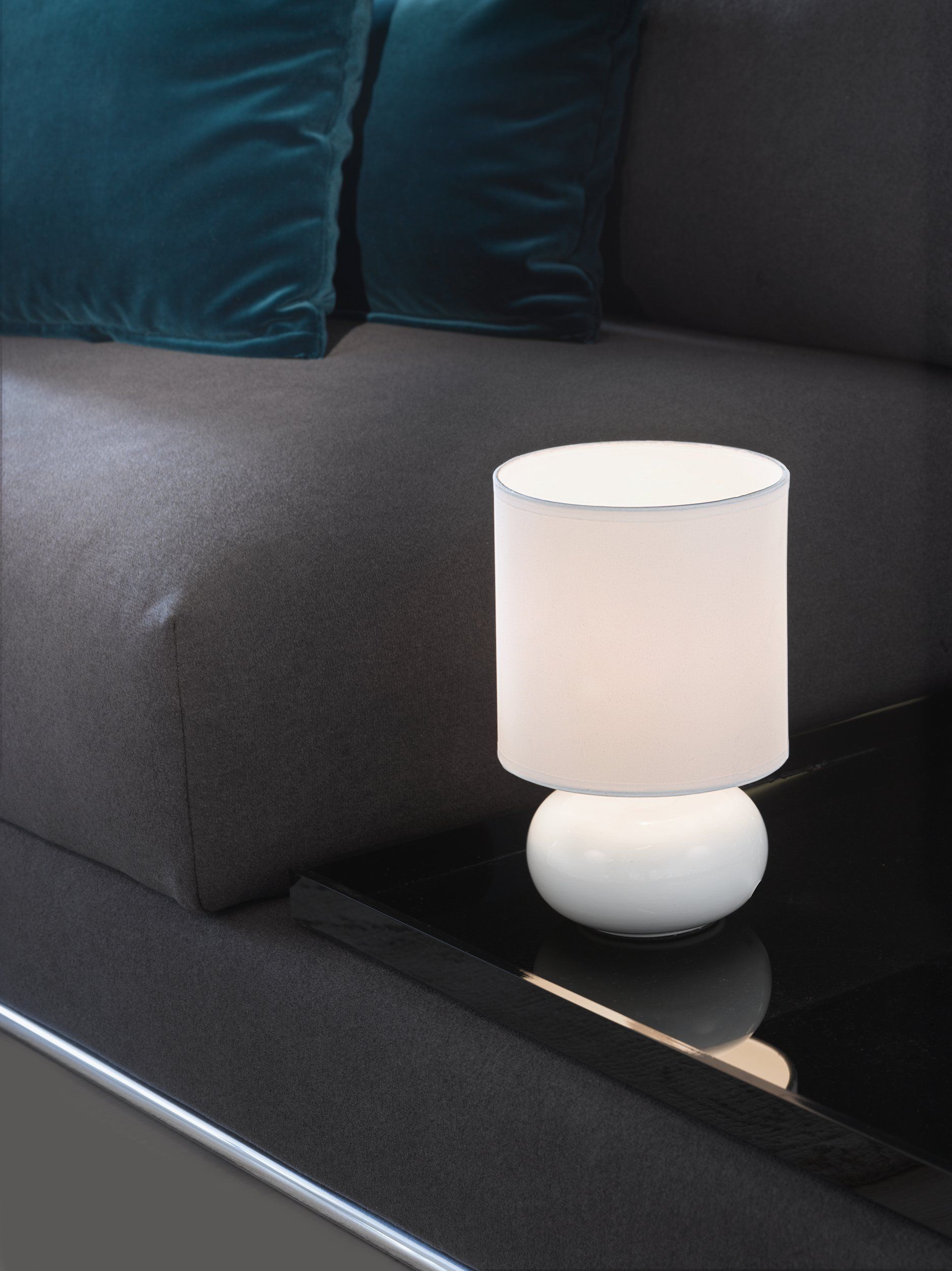 Eglo 93046 TRONDIO - Stolní bílá lampička s textilním stínidlem 1 x E14