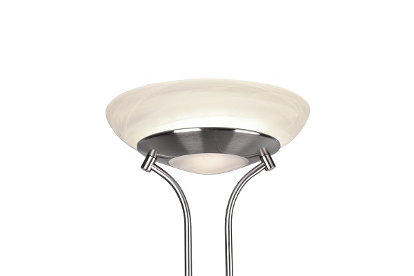 Trio Leuchten R40073507 ORSON- Moderní stojací LED stmívatelná lampa v matném niklu LED 28W + 6W, 3000K, 180cm