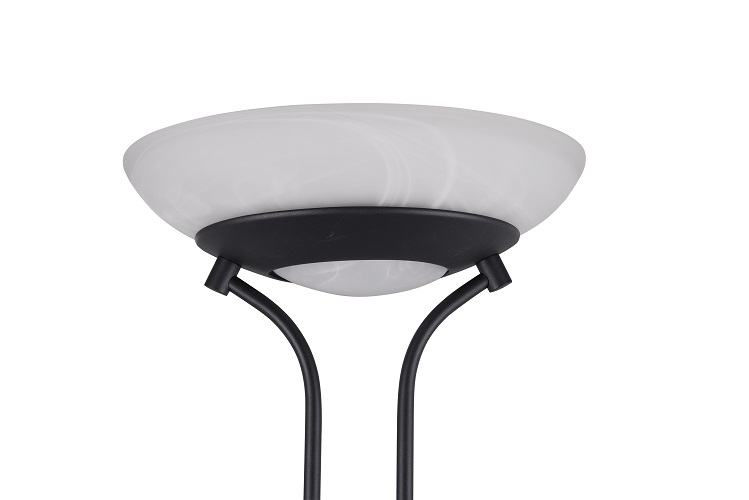 Trio Leuchten R40073532 ORSON - Moderní stojací LED stmívatelná lampa v černé barvě LED 28W + 6W, 3000K, 180cm