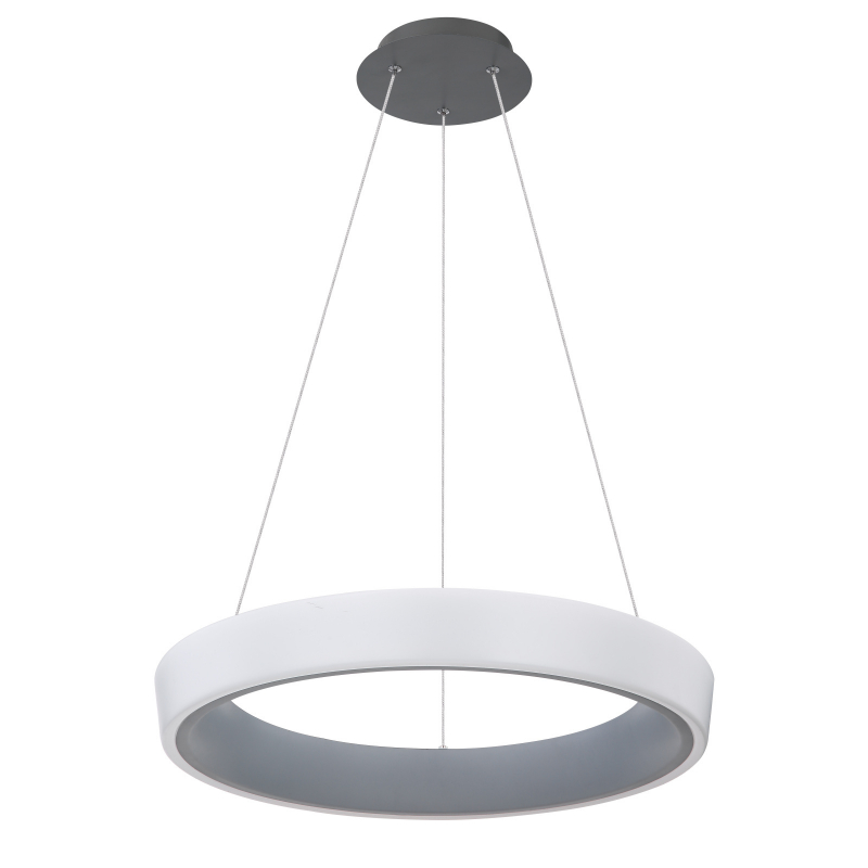 Globo 48272H-36 TABANO - Závěsný šedý LED lustr stmívatelný dálkovým ovladačem, LED 36W, 3000 - 6000K, Ø 50cm