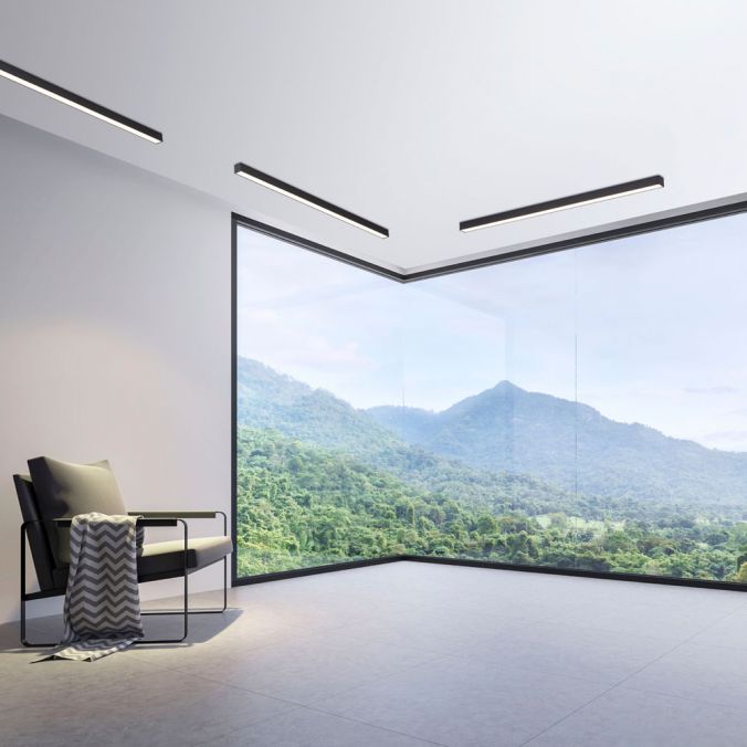 PAUL NEUHAUS 6021-13 PURE LINES - Stropní lineární LED svítidlo s dálkovým ovladačem v antracitové barvě, LED 14,5W, 2700-5000K, 110cm