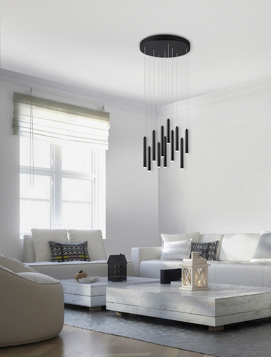 Trio Leuchten 321691132 TUBULAR - Závěsný lustr stmívatelný klasickým vypínačem, LED 30W, 3000K, Ø 40cm