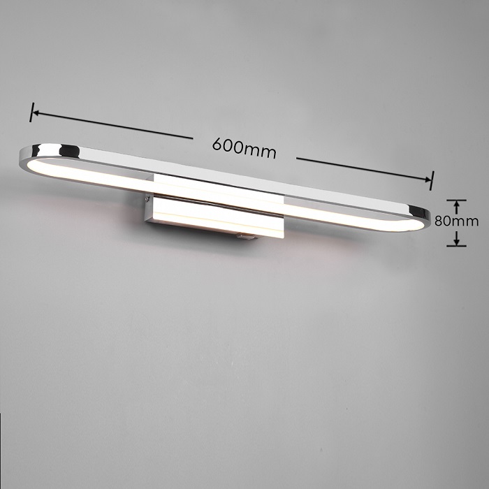 Trio Leuchten 283779106 GIANNI - Koupelnové LED nástěnné svítidlo s vypínačem, lesklý chrom 22W, 3000K, IP44, 60cm