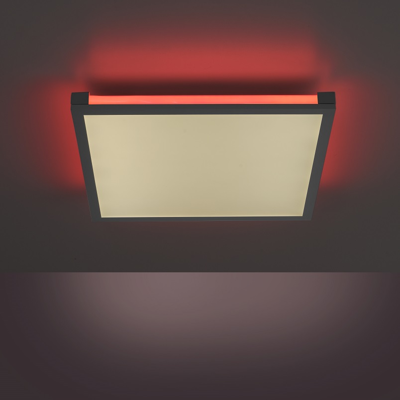 Leuchten Direkt 11621-18 MARIO - LED stropní svítidlo v černé barvě s dálkovým ovladačem, LED 24W, 2700-5000K + RGB, 45 x 45cm