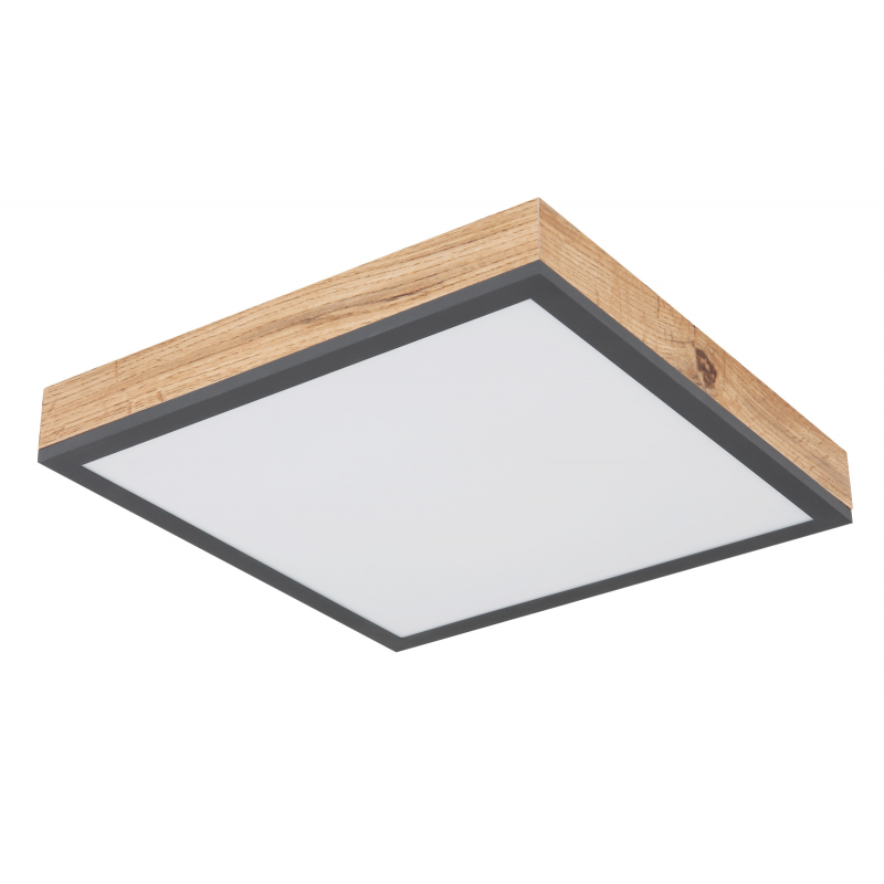 Globo 416080WD1 DORO - LED stropní čtvercové svítidlo v imitaci dubového dřeva, LED 12W, 3000K, 30 x 30cm