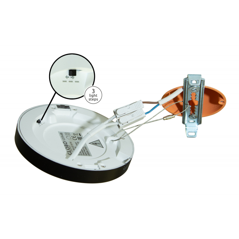 Globo 12379-6B LASSE - LED stropní kulaté svítídlo, nastavitelná barva světla 3000-4000-6500K, LED 6W, Ø 12,6cm