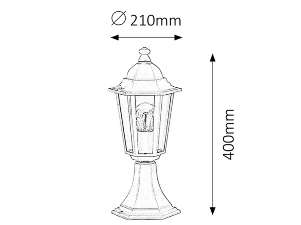 Rabalux 8205 VELENCE - Venkovní stojací lucerna, IP43, výška 40cm, bílá