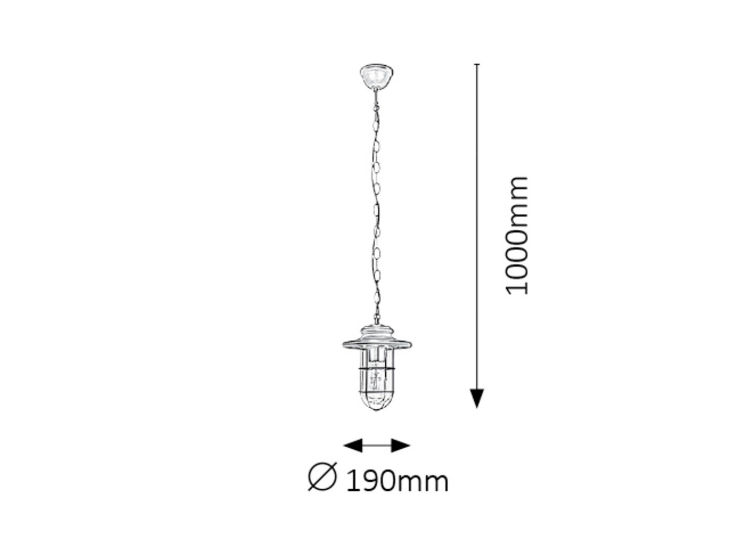 Rabalux 8070 PAVIA - Závěsné venkovní svítidlo v černé barvě 1 x E27, IP44