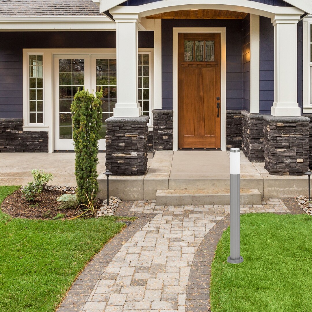 Rabalux 8264 INOX TORCH - Stojací zahradní lampa ve stříbrné barvě, 1 x E27, IP44, 65cm