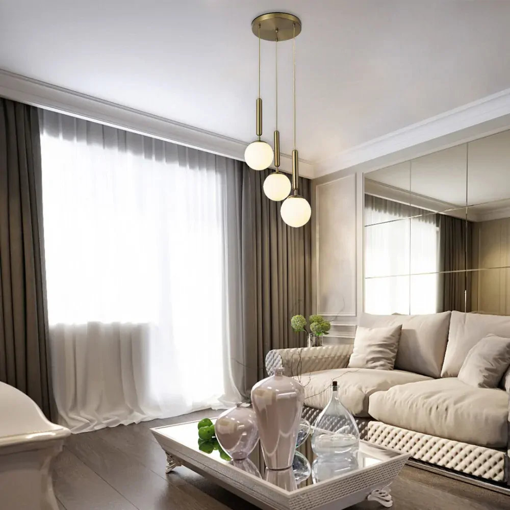 Rabalux 5353 DIVINA - Moderní závěsné svítidlo ve zlaté barvě, 3 x E14, Ø 37cm