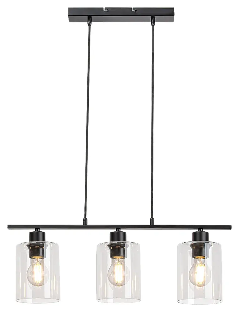 Rabalux 5078 MIROSLAW - Moderní trojramenný lustr v černé barvě, 3 x E27, 60cm