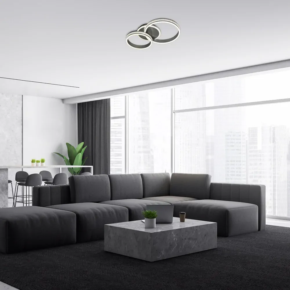 Rabalux 2229 AVALON - Stropní moderní lustr s akrylovými krystalky po obvodu, LED 50W, 4000K, šířka 65cm