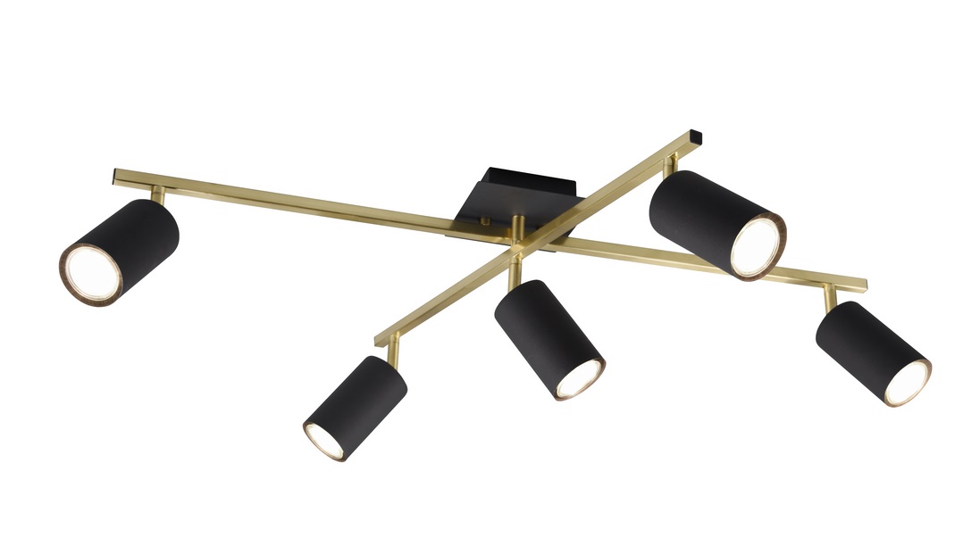 Trio Leuchten 612400580 MARLEY - Stropní bodové svítidlo v černo zlaté barvě 5 x GU10, 77cm