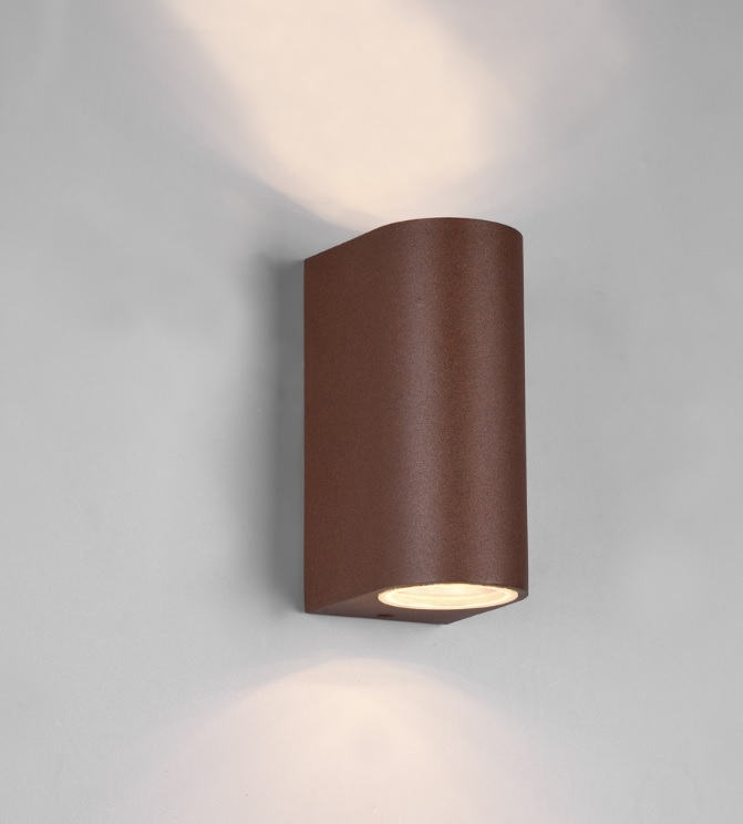 Trio Leuchten 204260224 ROYA - Nástěnné venkovní, dvousměrné svícení, hnědá barva, 2xGU10, IP44