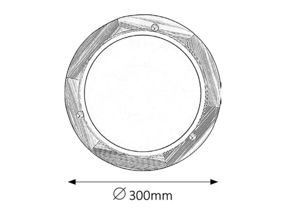 Rabalux 5417 UFO - Dřevěné kulaté stropní nebo nástěnné svítidlo, 1 x E27, Ø 30cm