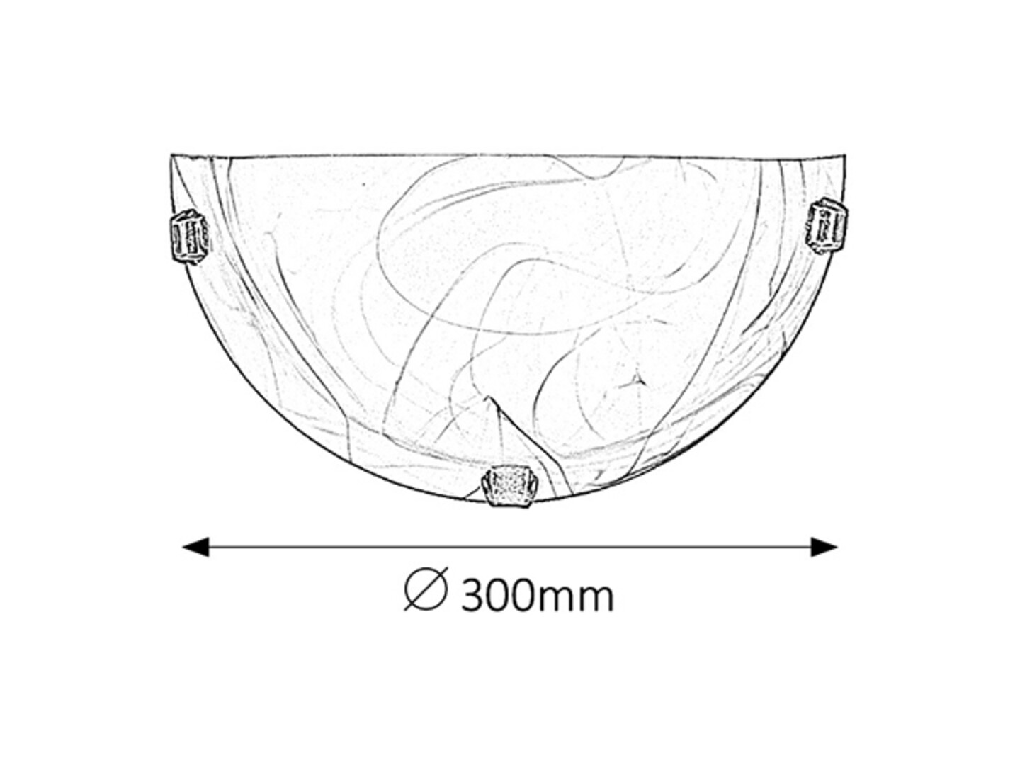 Rabalux 3053 ALABASTRO TOBACCO - Nástěnné půlkulaté skleněné svítidlo,  1 x E27