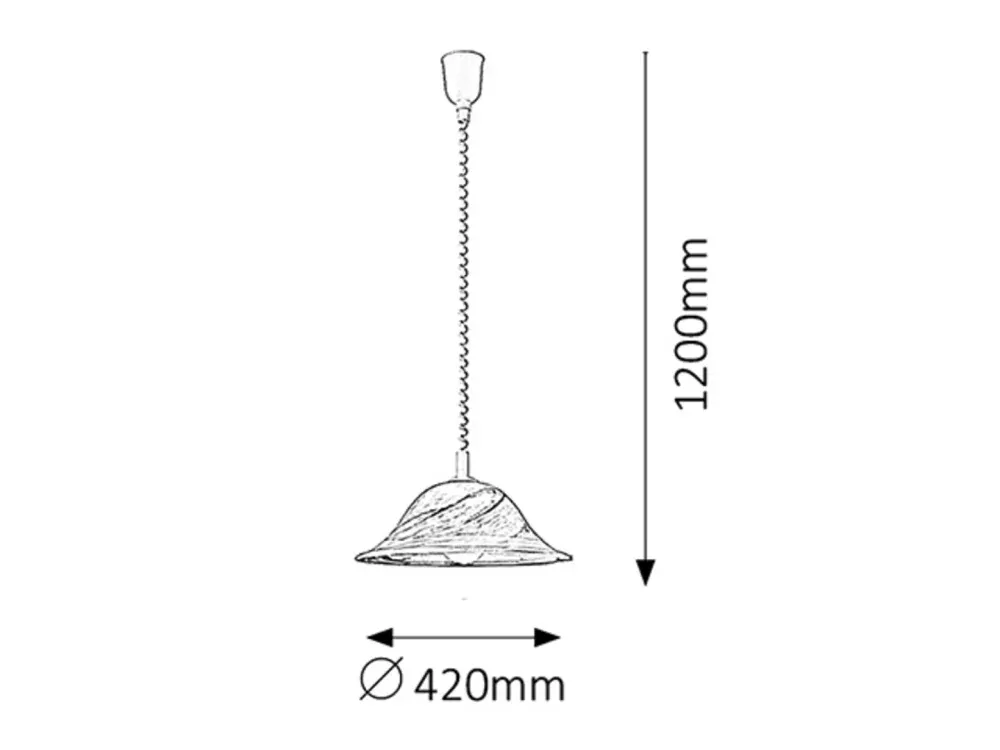 Rabalux 3954 ALABASTRO TOBBACO - Závěsný stahovací kuchyňský lustr, 1 x E27, Ø 42cm