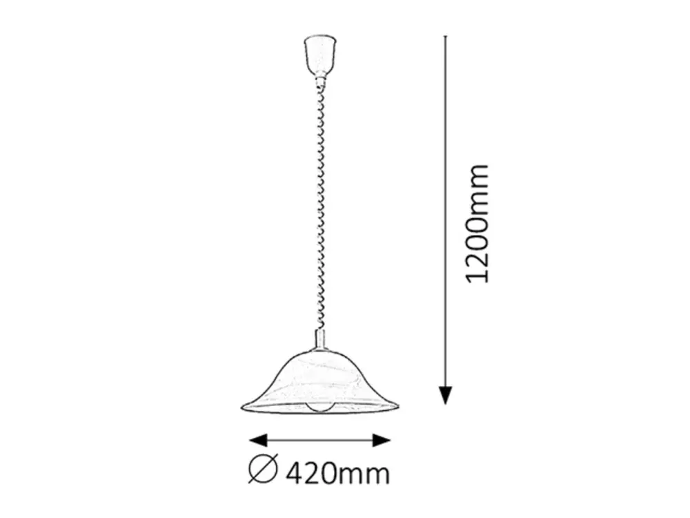 Rabalux 3904 ALABASTRO - Závěsný stahovací kuchyňský lustr, 1 x E27, Ø 42cm