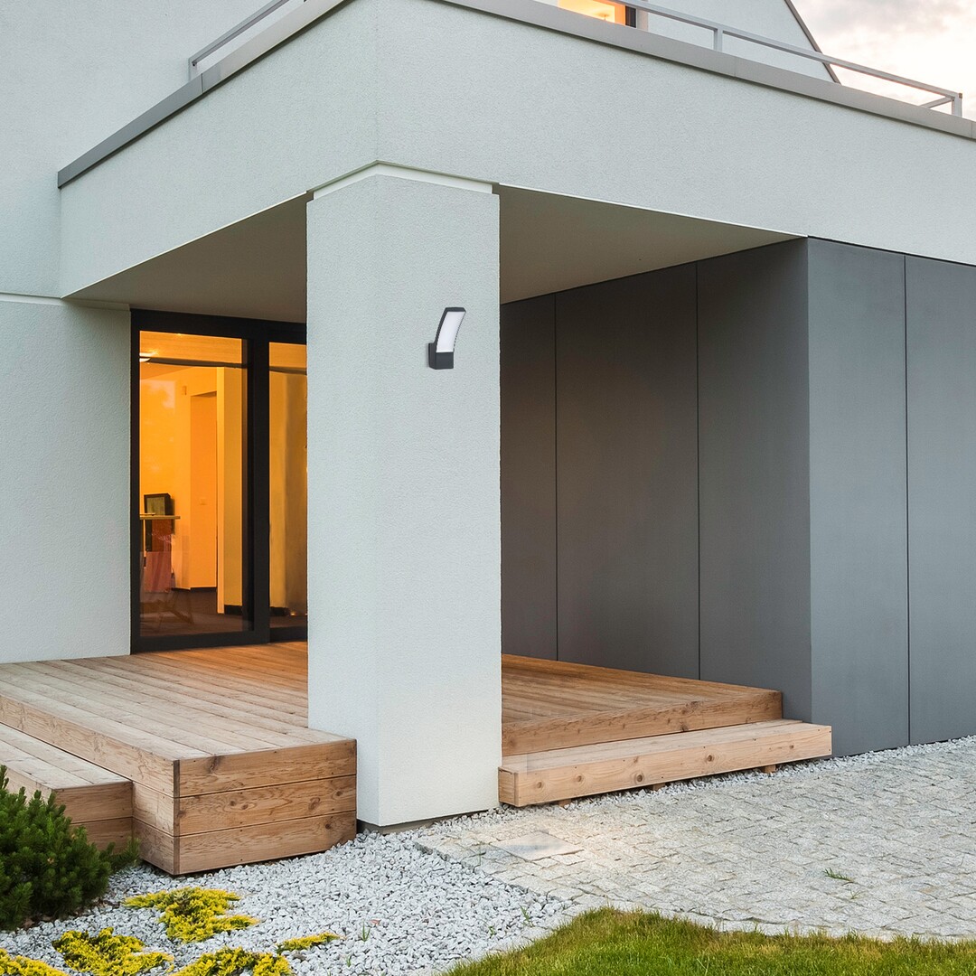 Rabalux 7504 PALANGA - Nástěnné LED venkovní svítidlo v antracitové barvě, LED 12W, 3000K, IP44