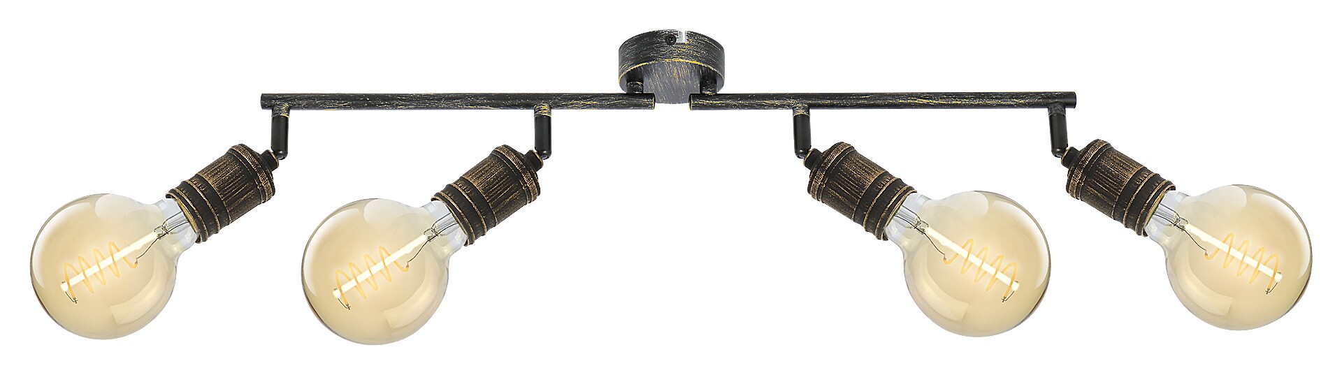 Rabalux 3217 FIDEL - Retro stropní svítidlo v antické zlaté barvě 4 x E27, 74cm