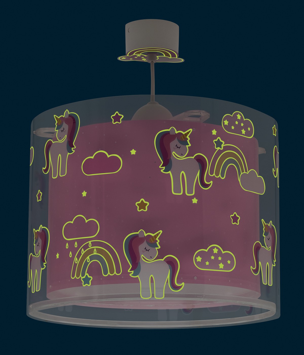 Dalber 41592 UNICORNS - Dětské závěsné svítidlo s jednorožci + Dárek LED žárovka