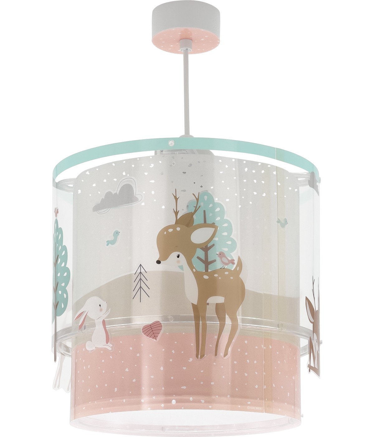Dalber 61272 LOVING DEER - Dětské závěsné svítidlo s kolouškem + Dárek LED žárovka