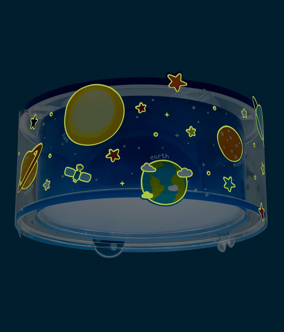 Dalber 41346 PLANETS - Dětské stropní svítidlo s planetami, fosforeskující + Dárek 2 x LED žárovka