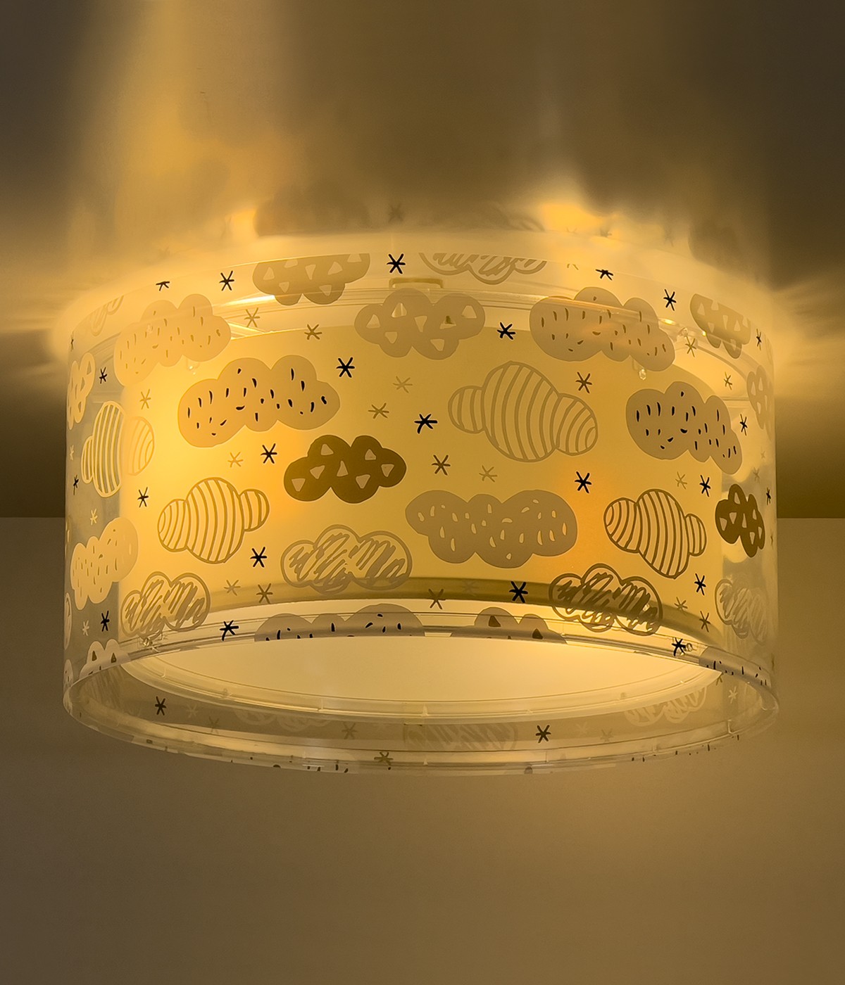 Dalber 41416E CLOUDS Grey - Dětské stropní svítidlo s mráčky v šedé barvě + Dárek LED žárovky